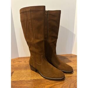 White Mountain Women’s Altitude Suede Wide Calf Boots Brown Size 8.5 NWT
